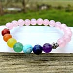 Rose Quartz Chakra Crystal Bracelet With Real Stones gift for a girlfriend