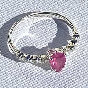 Ruby and white topaz side