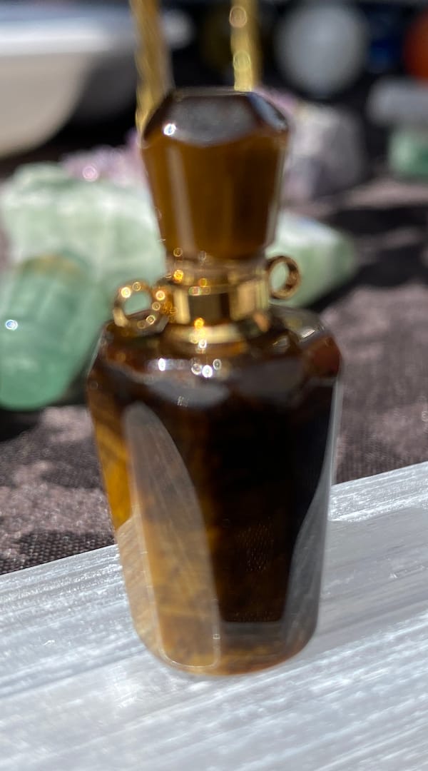 Crystal essential oil bottle - tiger's eye 2