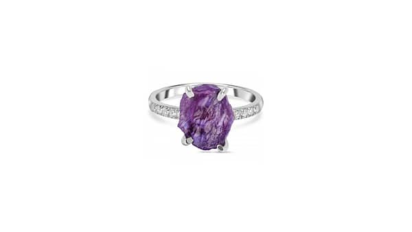 Raw amethyst with white topaz 1