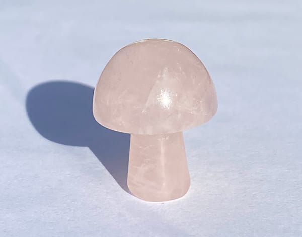 Crystal mushrooms - rose quartz