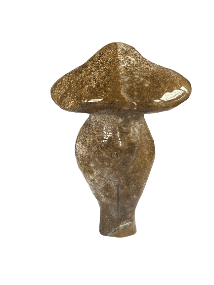 carved mushroom woman - ocean jasper